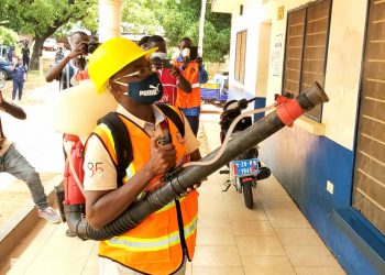 Hon. Salifu Adam Braimah launches disinfection and disinfestation of the Ghana police service installations in Savannah Region.