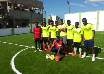 Former President John Dramani Mahama sons train with Bole players.