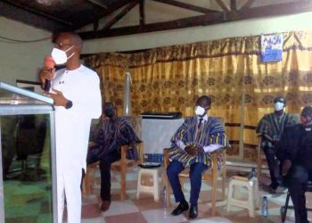 Hon. Andrew Chiwitey Dari donates plastics chairs as he fellowshipped with Sawla Local Council of Churches.