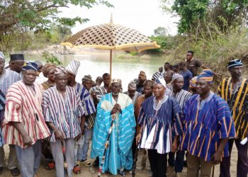 Bolewura tours communities along Black Volta within his traditional area.