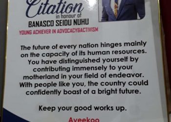 National Young Achievers honours Seidu Nuhu Banasco.