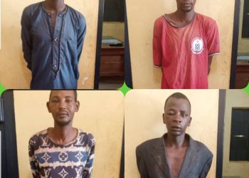 Four men arrested at Banda Nkwanta for unlawful possessing of firearm.