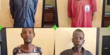 Four men arrested at Banda Nkwanta for unlawful possessing of firearm.