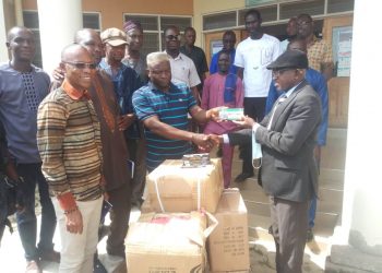 MP presents 1,080 Mathematical sets to BECE Candidates.