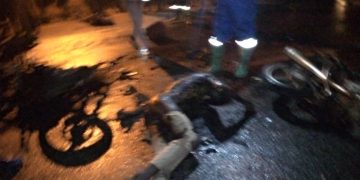 Two motor riders crash to death, two in critical condition.