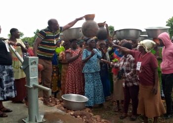 Kaawie community gets borehole from Apostle Dr. Moses Sansah Konjon.