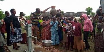 Kaawie community gets borehole from Apostle Dr. Moses Sansah Konjon.