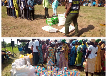 Apostle Dr Moses Sansah Konjon donates food items to vulnerable in society.