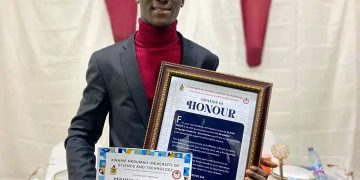 GLASA-KNUST honors Yagbon radio intern student.