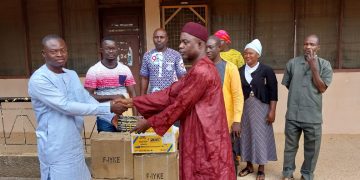 Bole-Bamboi MP donates Maths sets to BECE candidates.