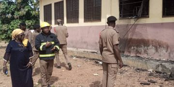 Savannah Regional Fire Commander visits Sawla SHS due to two separate fire outbreaks.