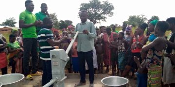 Kuudirekoraa community gets borehole after years of drawing water from the Black Volta.