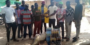 Mr Yahaya Mahama Amantana supports host of Bole District Juvenile Volleyball Gala.