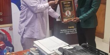 Prof. Ahmed Nuhu Zakariah honoured with Health Environment Safety and Security (HESS), award.