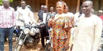 SOCO Project: Bole District Assembly hands over motorbikes to supervisors.