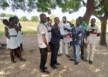 Youth Association donates teaching materials to Yerikoi St. Micheal JHS.