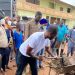 Raphael Kumah Abolasom joins residents of Bole in a clean-up exercise.
