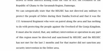 Savannah Regional Security Council denies any knowledge of military intervention at Debre.