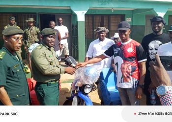 Bole- Bamboi MP Donates A Brand New Motor Bike To Bole Immigration Service.