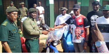 Bole- Bamboi MP Donates A Brand New Motor Bike To Bole Immigration Service.