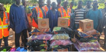 NADMO donates food items to affected communities involved in Gbinyiri conflict.