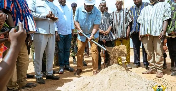H. E. Mahama Breaks Grounds For Bole College of Education.